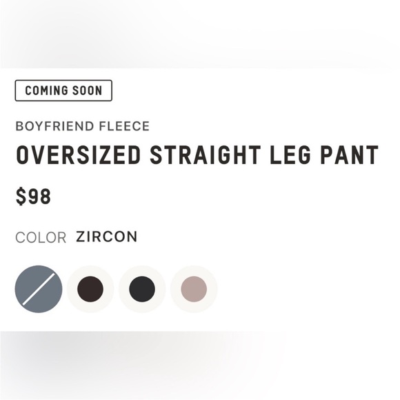 Skims Kim Kardashian Boyfriend Fleece Baggy Straight Leg Sweatpant Zircon Sz XS - Picture 4 of 9